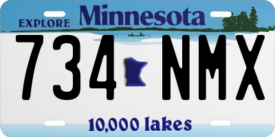 MN license plate 734NMX