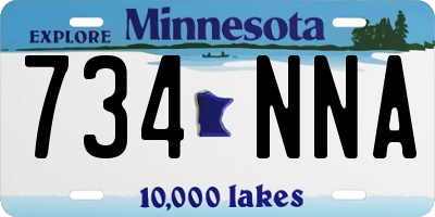 MN license plate 734NNA