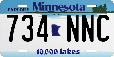 MN license plate 734NNC