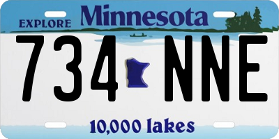 MN license plate 734NNE