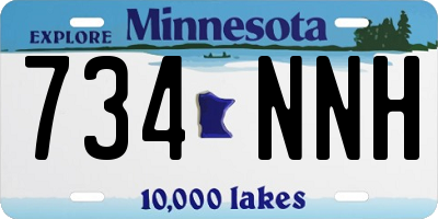 MN license plate 734NNH