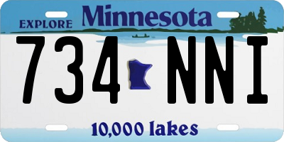 MN license plate 734NNI
