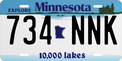 MN license plate 734NNK