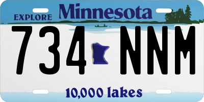 MN license plate 734NNM
