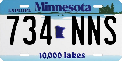 MN license plate 734NNS