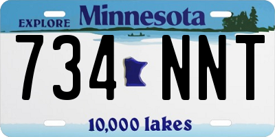 MN license plate 734NNT
