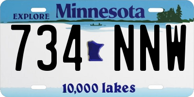MN license plate 734NNW