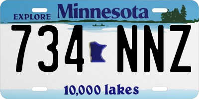 MN license plate 734NNZ