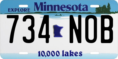 MN license plate 734NOB