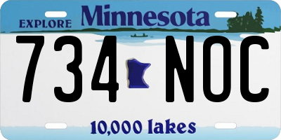 MN license plate 734NOC