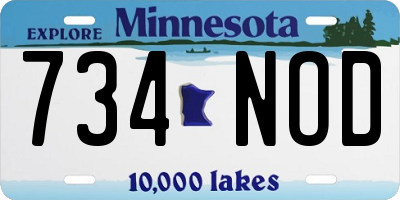 MN license plate 734NOD