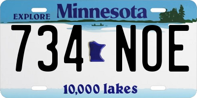MN license plate 734NOE