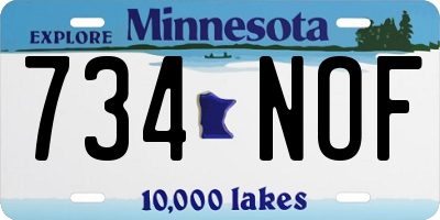 MN license plate 734NOF