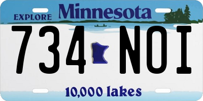 MN license plate 734NOI