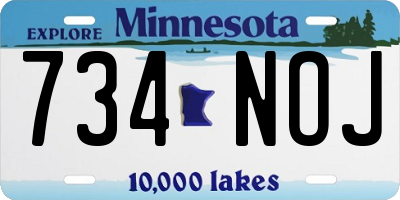 MN license plate 734NOJ