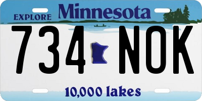 MN license plate 734NOK