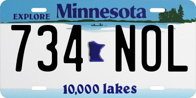 MN license plate 734NOL