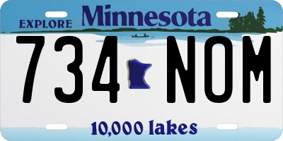 MN license plate 734NOM