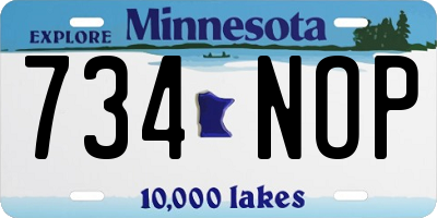 MN license plate 734NOP