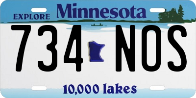 MN license plate 734NOS