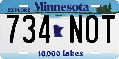 MN license plate 734NOT