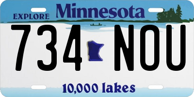 MN license plate 734NOU