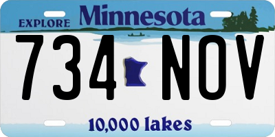 MN license plate 734NOV