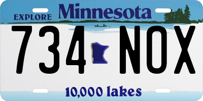 MN license plate 734NOX