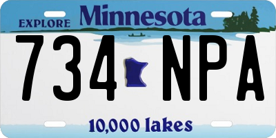MN license plate 734NPA