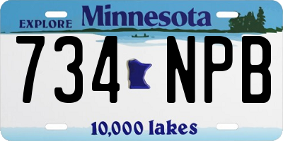 MN license plate 734NPB