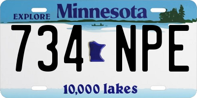 MN license plate 734NPE
