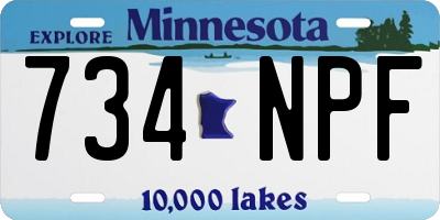 MN license plate 734NPF