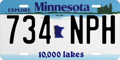 MN license plate 734NPH