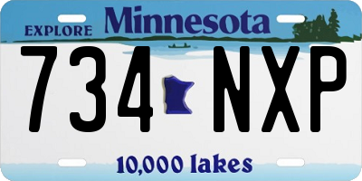 MN license plate 734NXP
