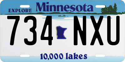 MN license plate 734NXU