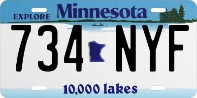 MN license plate 734NYF