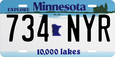 MN license plate 734NYR