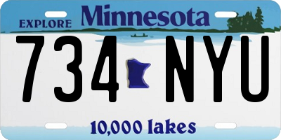 MN license plate 734NYU