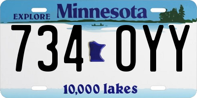 MN license plate 734OYY