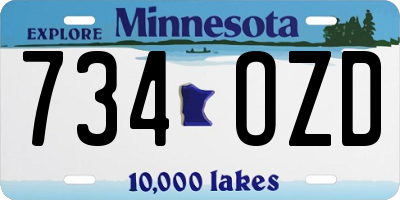 MN license plate 734OZD
