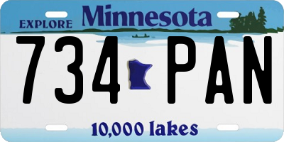 MN license plate 734PAN