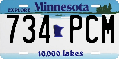 MN license plate 734PCM