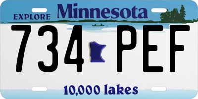 MN license plate 734PEF