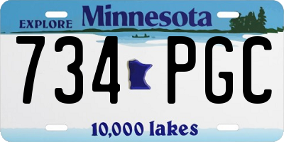 MN license plate 734PGC