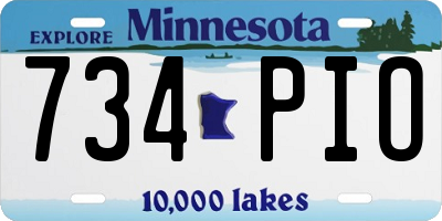 MN license plate 734PIO