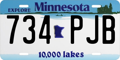 MN license plate 734PJB