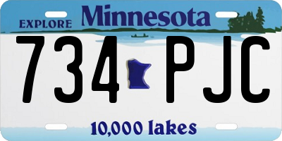 MN license plate 734PJC