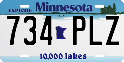 MN license plate 734PLZ