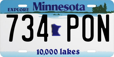 MN license plate 734PON