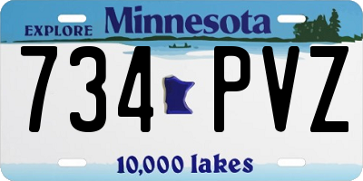 MN license plate 734PVZ